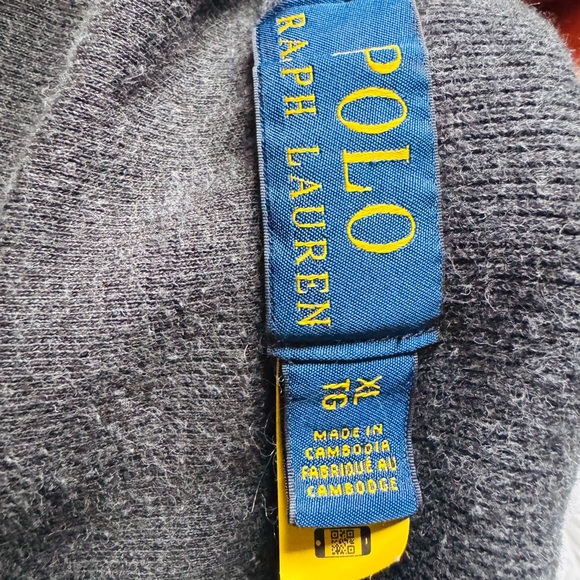 Ralph Lauren Charcoal Sweater with Blue Label - Picture 2 of 3